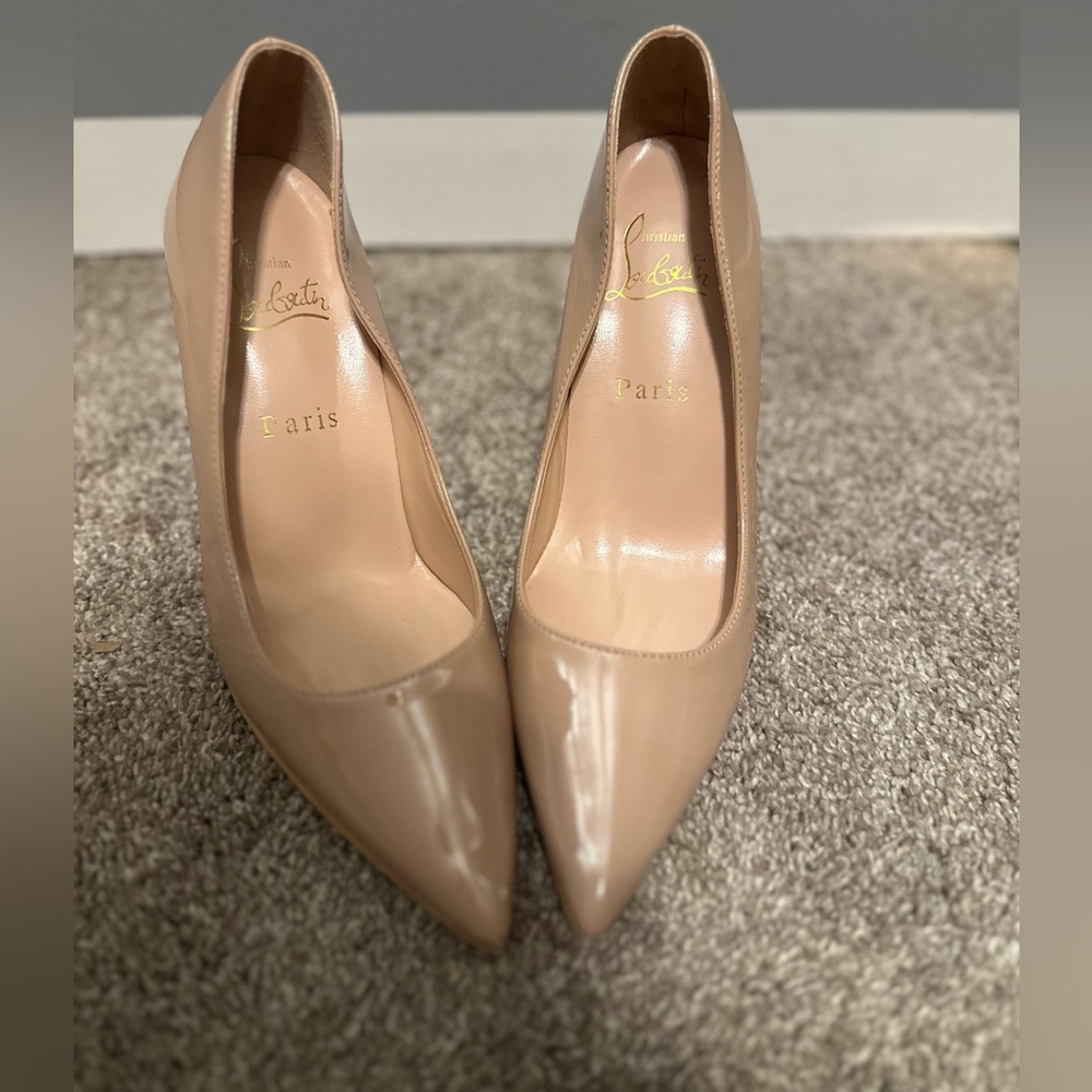 Christian Louboutin - Nude Patent Heels (Size 39)